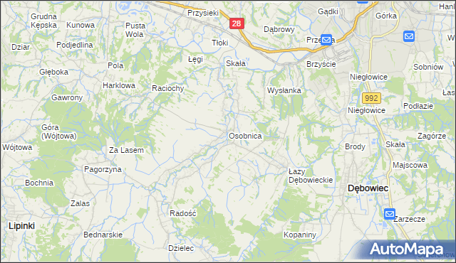 mapa Osobnica, Osobnica na mapie Targeo