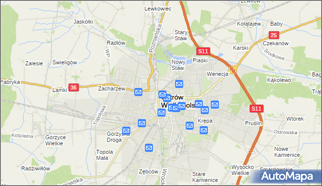 mapa Ostrów Wielkopolski, Ostrów Wielkopolski na mapie Targeo