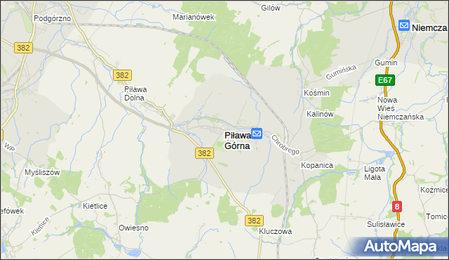 mapa Piława Górna, Piława Górna na mapie Targeo