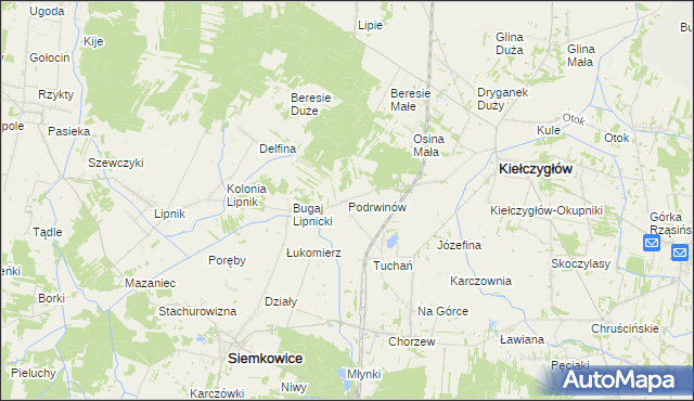 mapa Podrwinów, Podrwinów na mapie Targeo