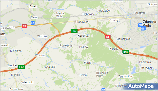mapa Polków, Polków na mapie Targeo