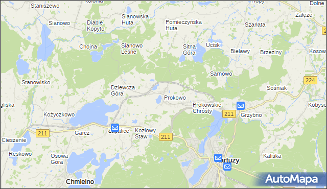 mapa Prokowo, Prokowo na mapie Targeo