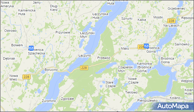 mapa Przewóz gmina Chmielno, Przewóz gmina Chmielno na mapie Targeo