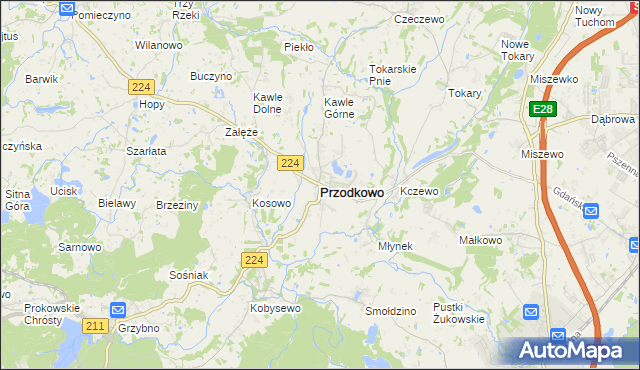 mapa Przodkowo, Przodkowo na mapie Targeo