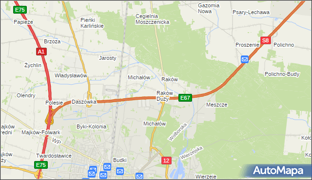 mapa Raków Duży, Raków Duży na mapie Targeo