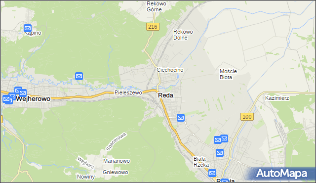 mapa Reda, Reda na mapie Targeo