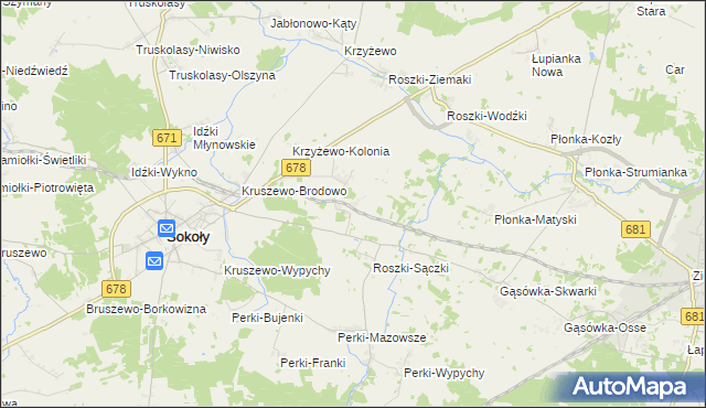 mapa Roszki Leśne, Roszki Leśne na mapie Targeo