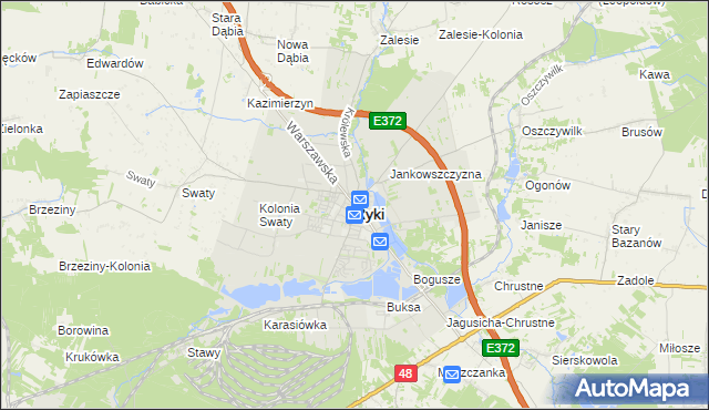 mapa Ryki, Ryki na mapie Targeo