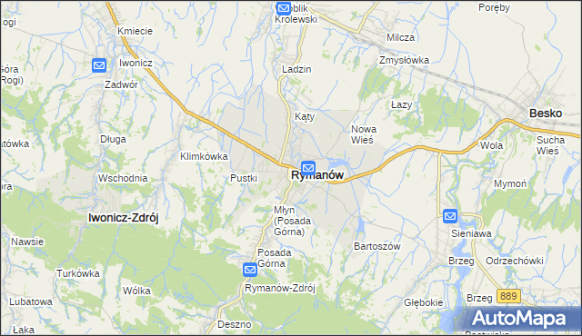 mapa Rymanów, Rymanów na mapie Targeo