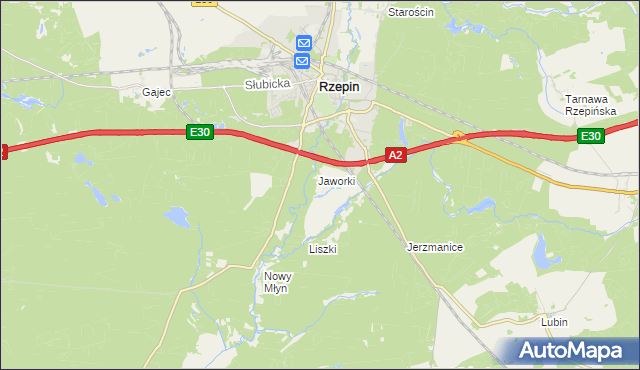 mapa Rzepinek gmina Rzepin, Rzepinek gmina Rzepin na mapie Targeo