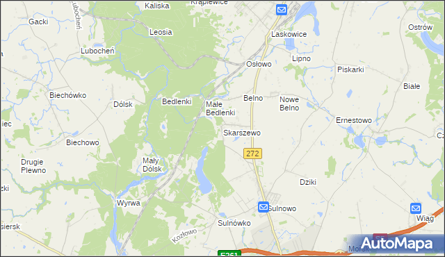 mapa Skarszewo gmina Świecie, Skarszewo gmina Świecie na mapie Targeo