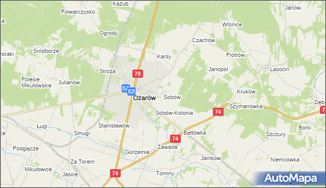 mapa Sobów, Sobów na mapie Targeo