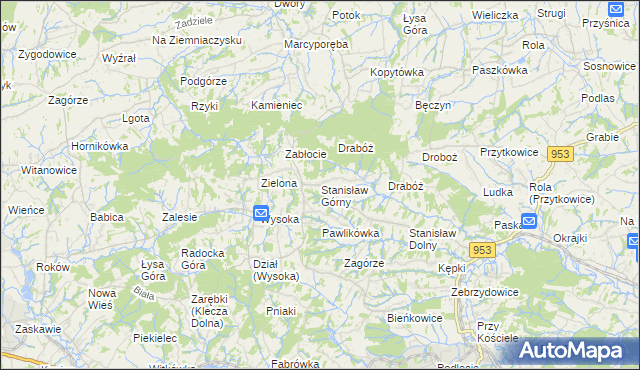 mapa Stanisław Górny, Stanisław Górny na mapie Targeo