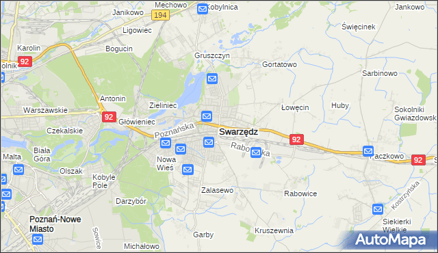mapa Swarzędz, Swarzędz na mapie Targeo