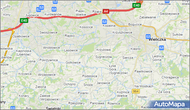 mapa Sygneczów, Sygneczów na mapie Targeo
