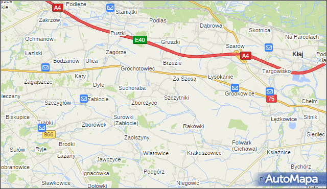 mapa Szczytniki gmina Gdów, Szczytniki gmina Gdów na mapie Targeo