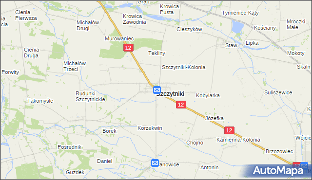 mapa Szczytniki powiat kaliski, Szczytniki powiat kaliski na mapie Targeo
