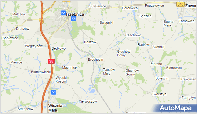 mapa Taczów Wielki, Taczów Wielki na mapie Targeo