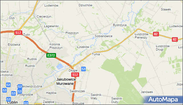 mapa Turka gmina Wólka, Turka gmina Wólka na mapie Targeo