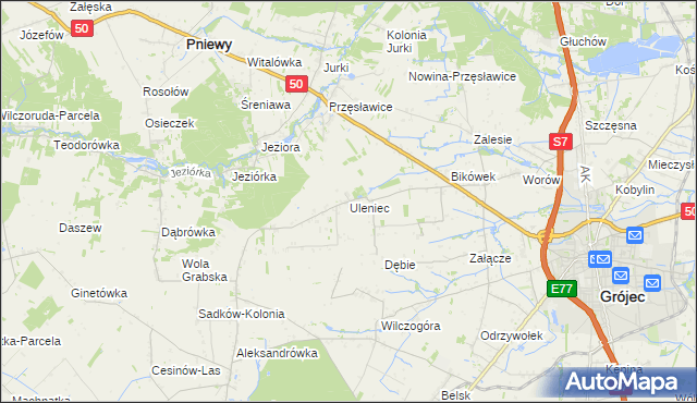 mapa Uleniec, Uleniec na mapie Targeo