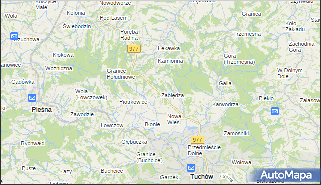mapa Zabłędza, Zabłędza na mapie Targeo