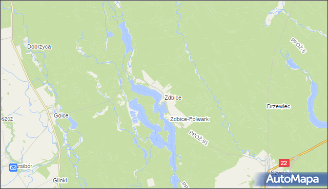 mapa Zdbice, Zdbice na mapie Targeo