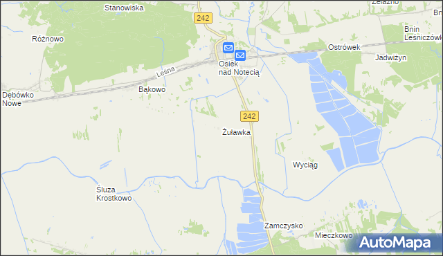 mapa Żuławka gmina Wyrzysk, Żuławka gmina Wyrzysk na mapie Targeo
