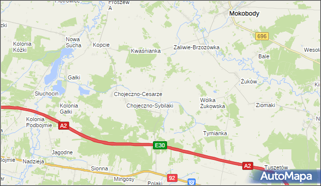 mapa Aleksandrówka gmina Grębków, Aleksandrówka gmina Grębków na mapie Targeo