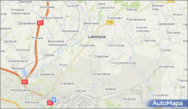 mapa Dojazdów, Dojazdów na mapie Targeo