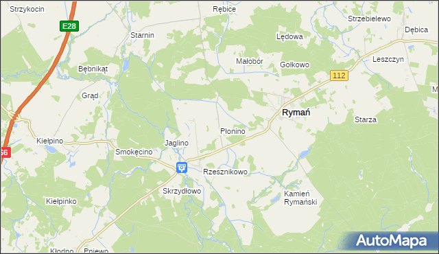 mapa Płonino, Płonino na mapie Targeo