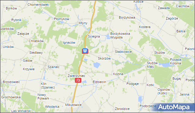 mapa Skorzów, Skorzów na mapie Targeo