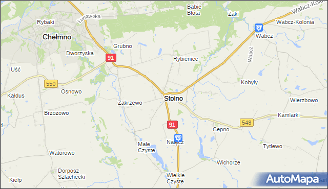mapa Stolno powiat chełmiński, Stolno powiat chełmiński na mapie Targeo