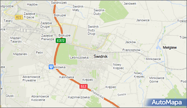 mapa Świdnika, Świdnik na mapie Targeo