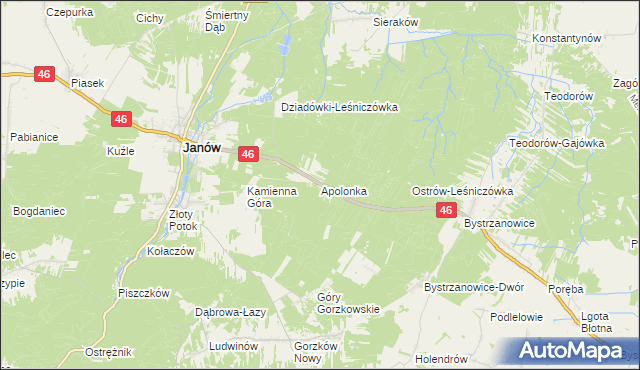 mapa Apolonka gmina Janów, Apolonka gmina Janów na mapie Targeo