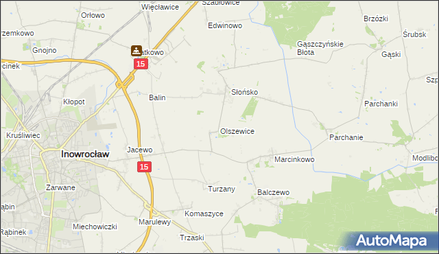 mapa Olszewice gmina Inowrocław, Olszewice gmina Inowrocław na mapie Targeo