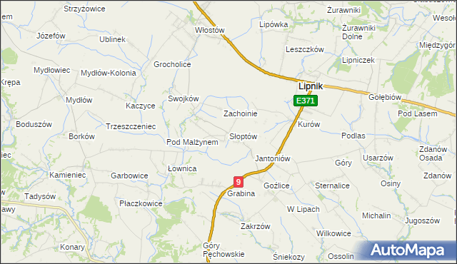 mapa Słoptów, Słoptów na mapie Targeo