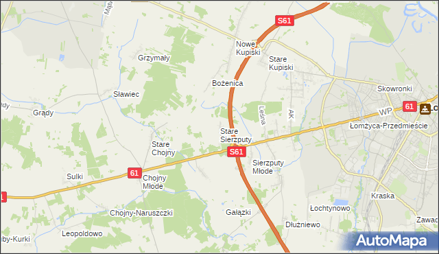 mapa Stare Sierzputy, Stare Sierzputy na mapie Targeo