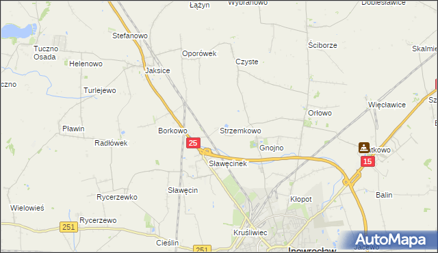 mapa Strzemkowo, Strzemkowo na mapie Targeo