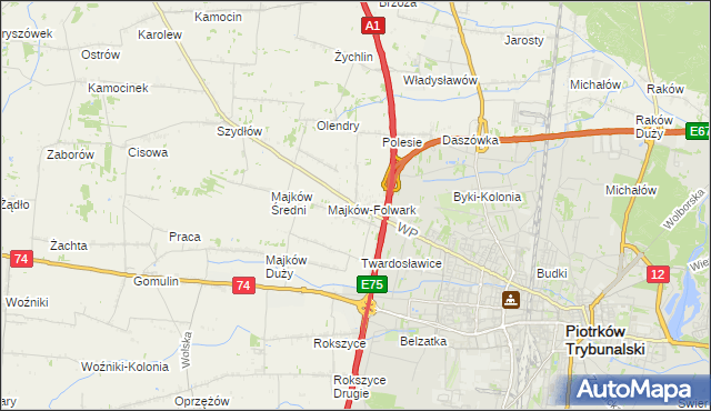 mapa Szydłówka gmina Grabica, Szydłówka gmina Grabica na mapie Targeo