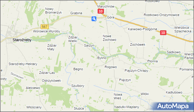 mapa Bylino, Bylino na mapie Targeo