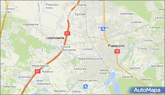 mapa Łoziska, Łoziska na mapie Targeo