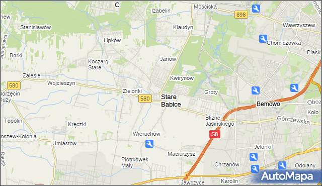mapa Stare Babice, Stare Babice na mapie Targeo