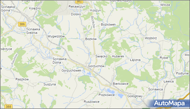 mapa Święcko, Święcko na mapie Targeo