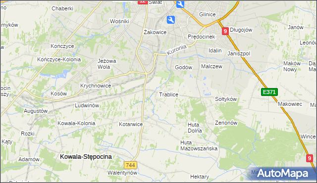 mapa Trablice, Trablice na mapie Targeo