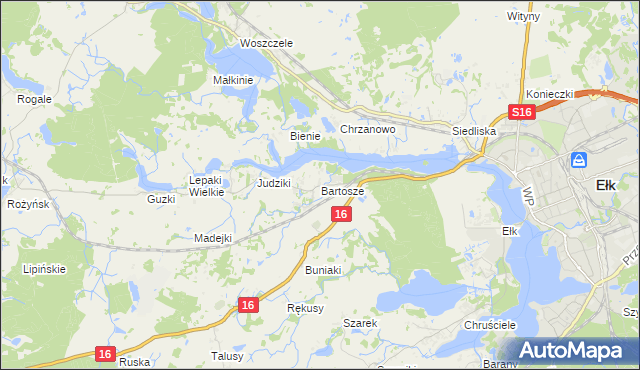 mapa Bartosze, Bartosze na mapie Targeo