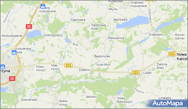 mapa Będominek, Będominek na mapie Targeo