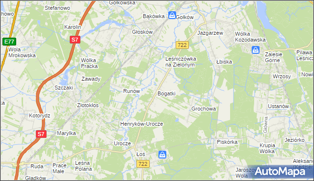 mapa Bogatki, Bogatki na mapie Targeo