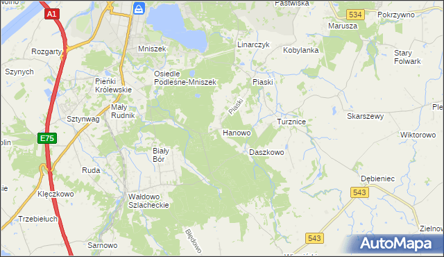 mapa Hanowo, Hanowo na mapie Targeo
