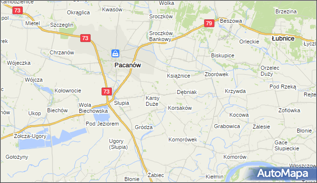 mapa Karsy Małe, Karsy Małe na mapie Targeo