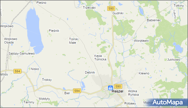 mapa Kępa Tolnicka, Kępa Tolnicka na mapie Targeo